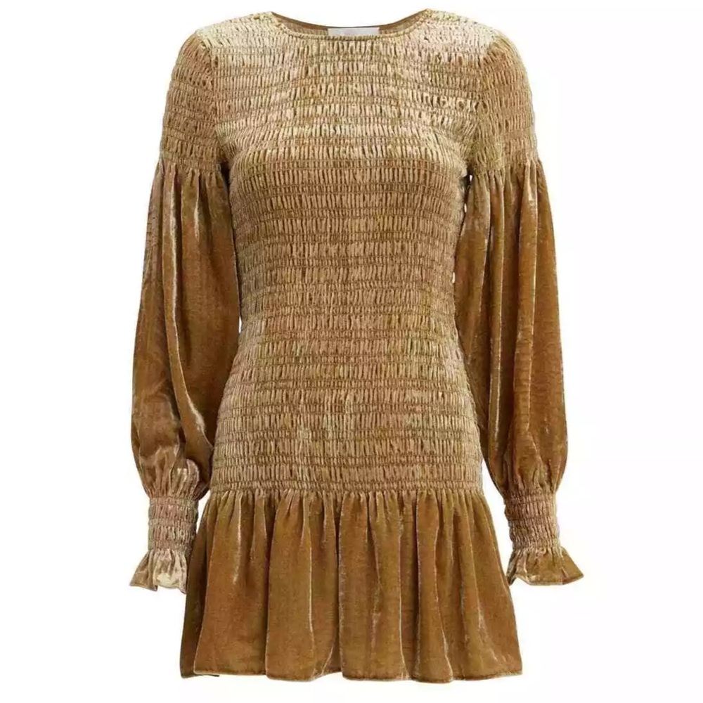 LoveShackFancy Scarlett Mini Dress in Cypress